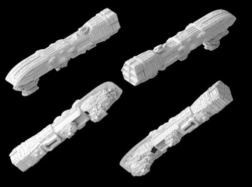 In the picture you see a frigate size space ship miniature for tabletop games called Assault Frigate MK 1 Types Mel Miniatures