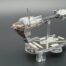 the picture shows a Fan made ship called Nebulon-A2 Frigate Mel Miniatures . It is a hospital ship with big bulky front a small long neck what end in a big engine block with a bride on top.