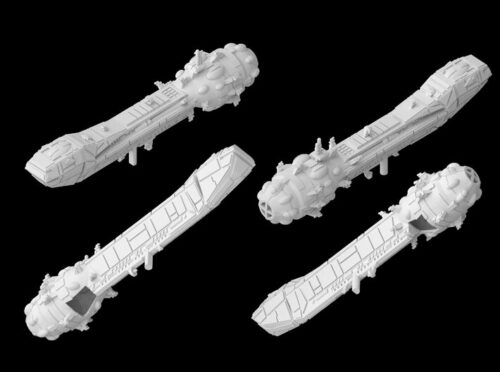 the picture shows a frigate size space ship called the Lancer-Frigate Mel Miniatures