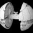In the picture you see a ship in the shape of two half balls with a conection between the balls. it is called Separatist Supply Ship Mel Miniatures