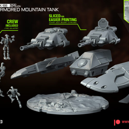 the picture shows Armored Mountain Clanker Tank