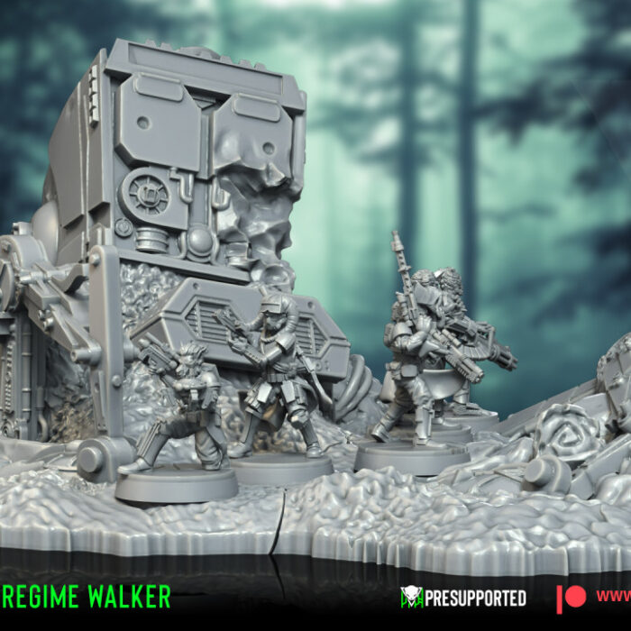 the picture shows the terrain piece Destroyed Regime Walker.