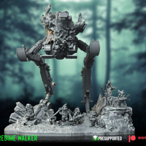 the picture shows a piece of terrain called Exploded Regime Walker.