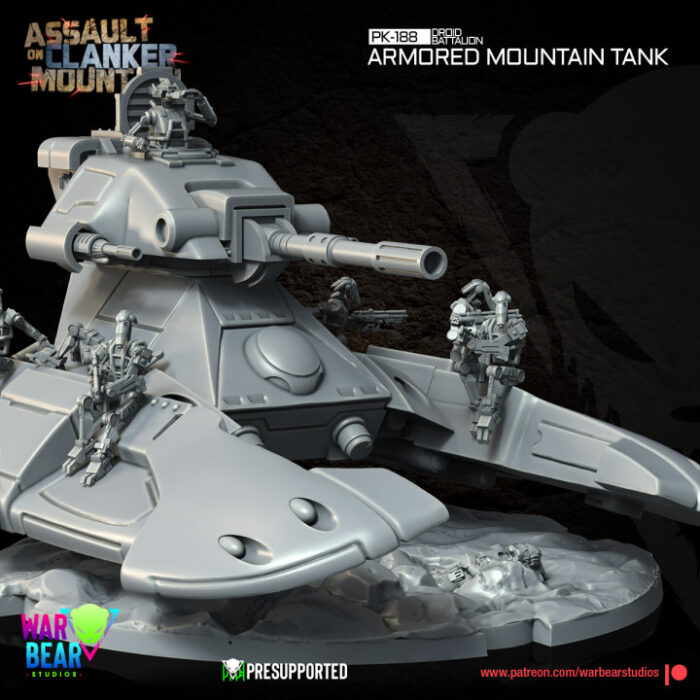 the picture shows Armored Mountain Clanker Tank